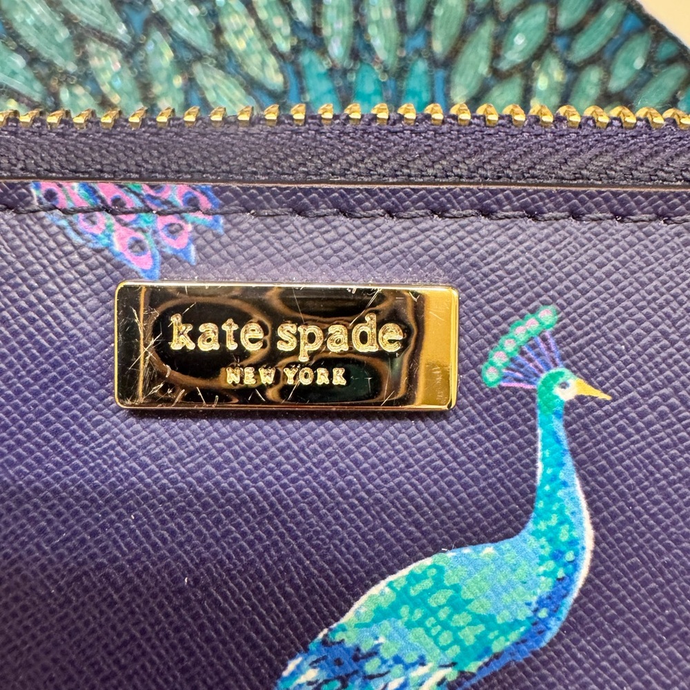 Kate Spade Blue Peacock Print Women's Wallet